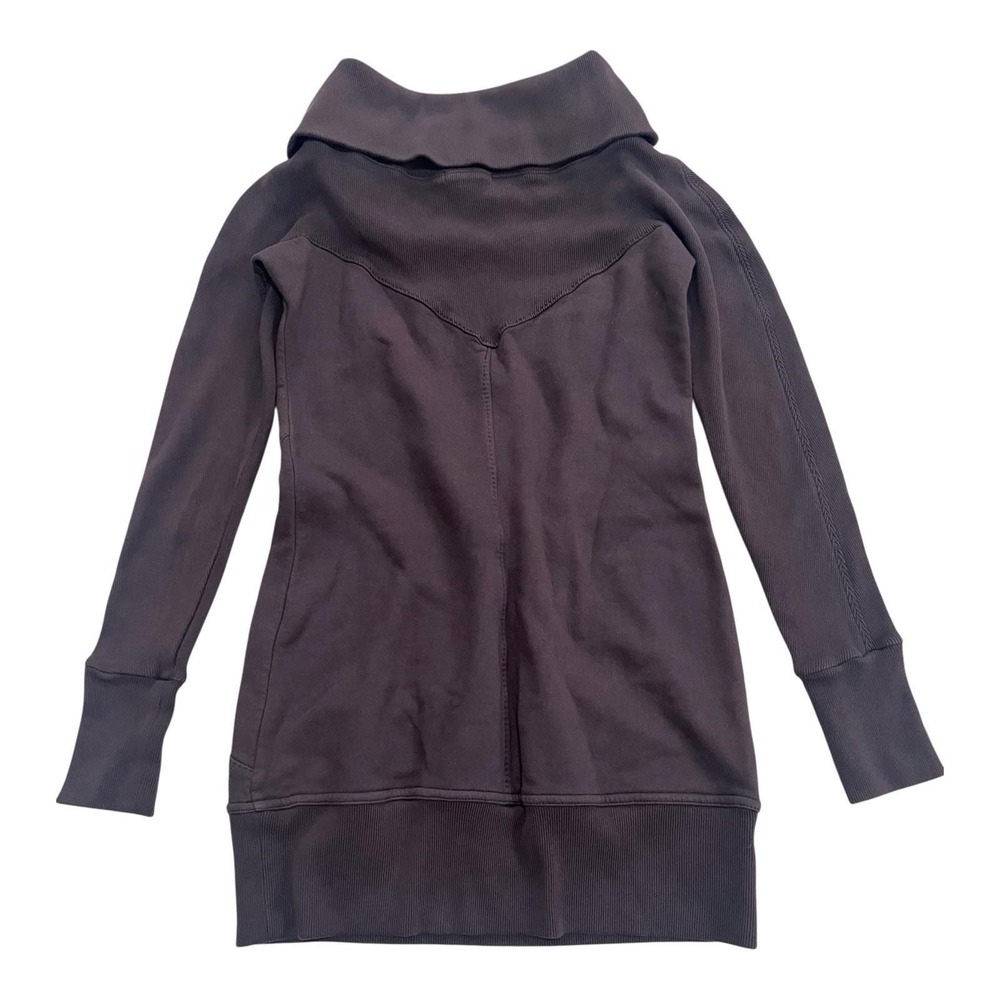 CITIZENS OF HUMANITY Cowl Neck Sweatshirt Mini Dress Espresso Medium - Picture 3 of 3
